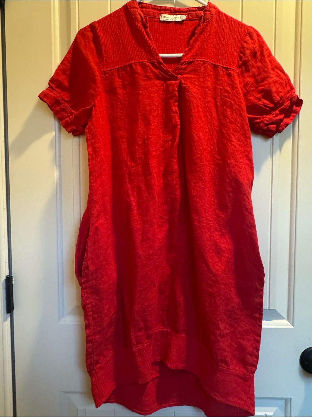 Lungo L’Arno Red Linen Blend Dress